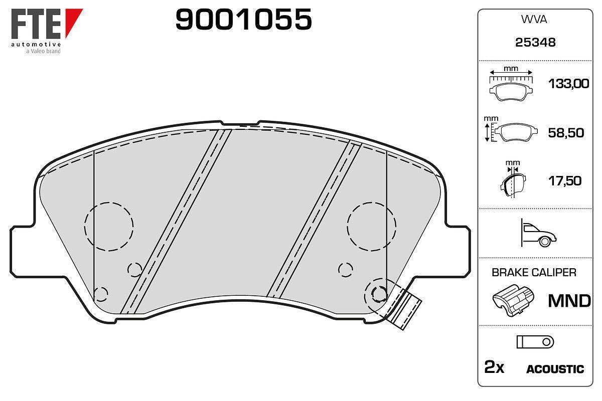 Fte 9001055 Front Brake Pad Accent Blue 2011- Kia Rio 2011- — Brake Pads