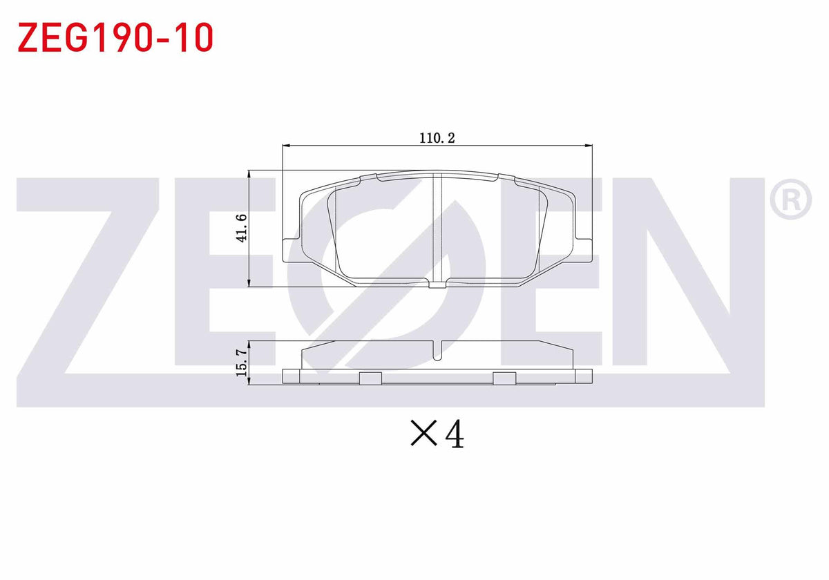 Zegen ZEG190-10 Brake Pad Front Suzuki Jimny (Fj) 1.3i 16V 1998