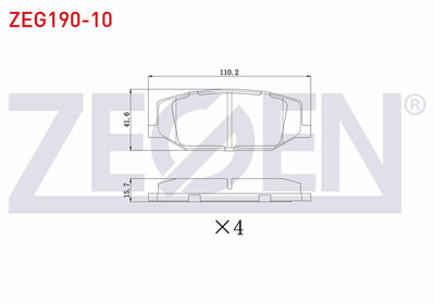 Zegen ZEG190-10 Brake Pad Front Suzuki Jimny (Fj) 1.3i 16V 1998 — Brake Pads