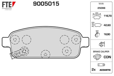 Fte 9005015 Rear Brake Pad Astra J Cruze Mokka — Brake Pads