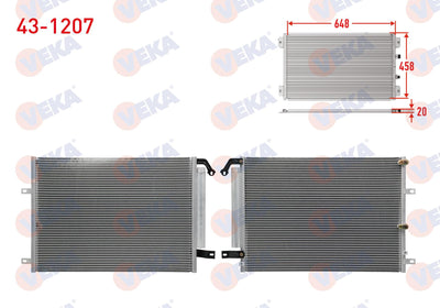 Veka 43-1207 A/C Condenser Jeep Cherokee 2.0, 2.2 Crd and 2 more models — Condensers & Evaporators