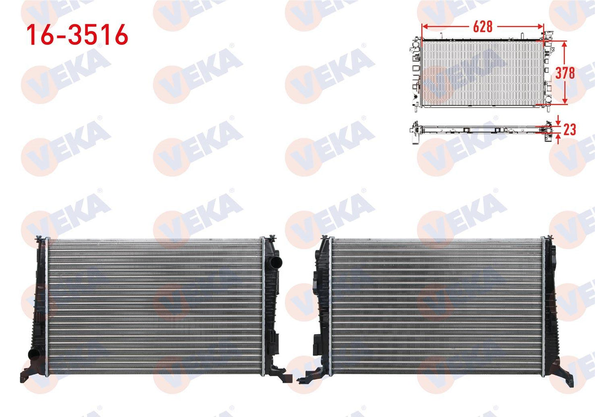Veka 16-3516 Water Radiator Mechanical Dacia Duster 1.5 dCi (K9k 892-894-896-898) 4X4 M-T Ac + 110 Hp 2010 — Radiators & Fans