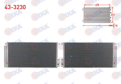 Veka 43-3230 A/C Condenser Opel Mokka 1.4 2012 — Condensers & Evaporators