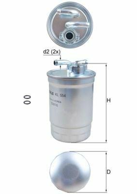 MAHLE KL554D Diesel Fuel Filter - Audi A4 A6 2.0 TDI — Fuel Delivery