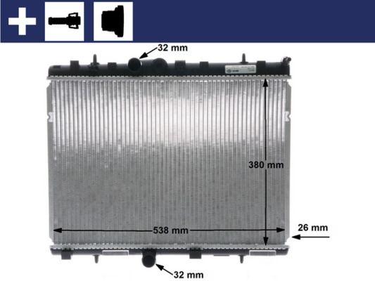 Mahle CR5000S Su Radiator Peugeot 301/207/208/1007/2008 C-Elysee/C2/DS3 — Radiators & Fans