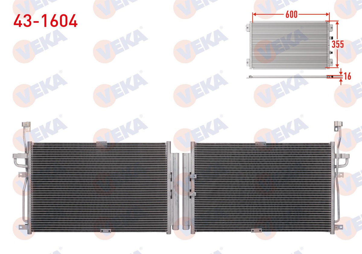 Veka 43-1604 A/C Condenser Chevrolet Captiva (C100) 2.0 D 2006-2012 — Condensers & Evaporators
