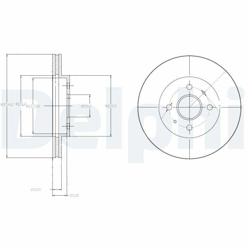Delphi BG4213 Front Brake Disc - Compatible with Justy IV & Materia — Brake Rotors & Drums