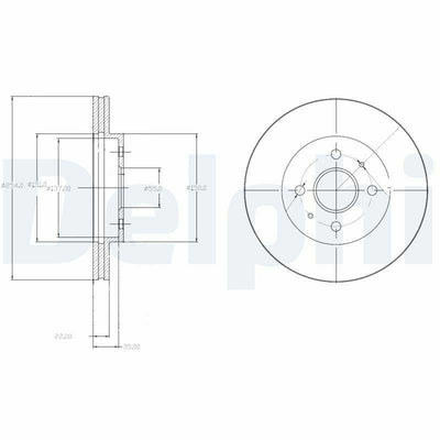 Delphi BG4213 Front Brake Disc - Compatible with Justy IV & Materia — Brake Rotors & Drums