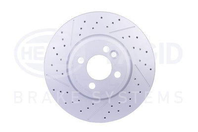 Hella Pagid 8DD355116-211 Brake Disc Front Air Grooved (Mini Cooper R50-R52-R53 Drilled) — Brake Rotors & Drums