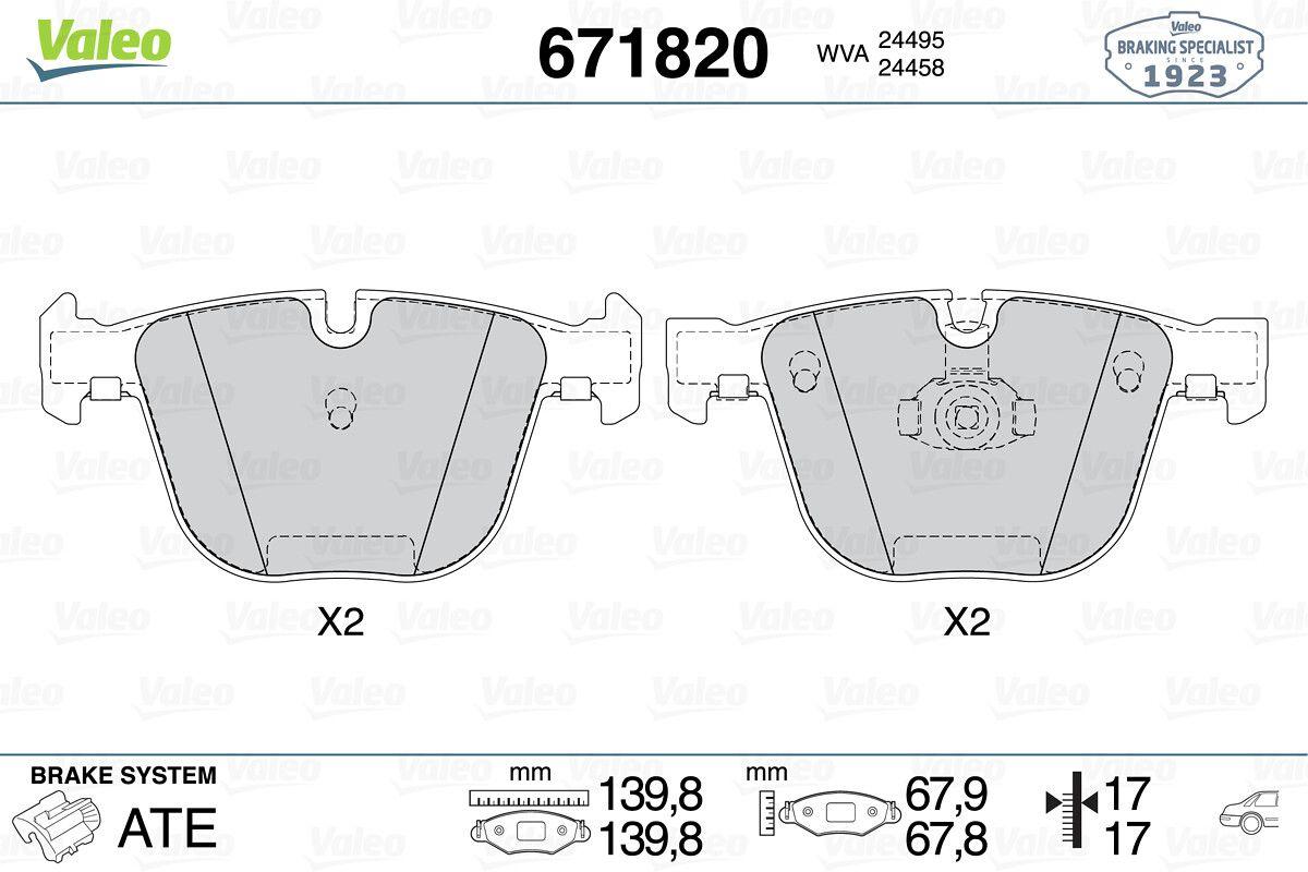 Valeo 671820 Brake Pad Rear BMW 5 F07gt 550I 10 > BMW 7 F04 750I 09 > X5 E70 X6 E71 E72 — Brake Pads