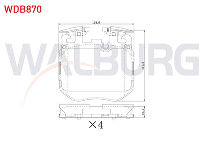 WALBURG WDB870 Brake Pad Front BMW 3 Series (G20, G80) 17-/ 4 Series (G22 and 5 more models — Brake Pads