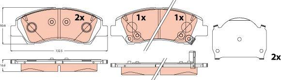 TRW GDB2563 Brake Pad Front 20 > i10 — Brake Pads