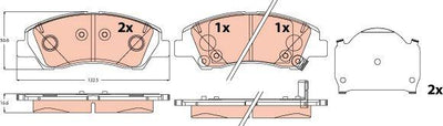TRW GDB2563 Brake Pad Front 20 > i10 — Brake Pads
