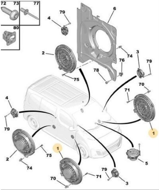 Citroen C4 B7 Original Door Speaker - Audio — Citroën, Interior Trim & Controls