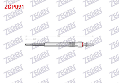 Zegen ZGP091 Glow Plug 4,4V Ford Transit (V363, V362) 2.0 Ecoblue 2017-| Set of 10 — Coils & Plugs