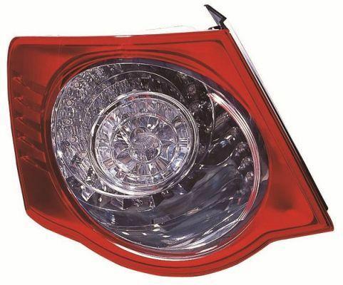DEPO Left Tail Light for Volkswagen Jetta 2006-2010 - LED, ECE Approved, Red — Tail, Signal & Reflectors