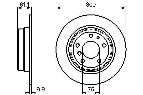 Bosch 0986478321 Rear Brake Disc BMW E34 90-95 Set of 2 — Brake Rotors & Drums