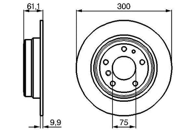 Bosch 0986478321 Rear Brake Disc BMW E34 90-95 Set of 2 — Brake Rotors & Drums