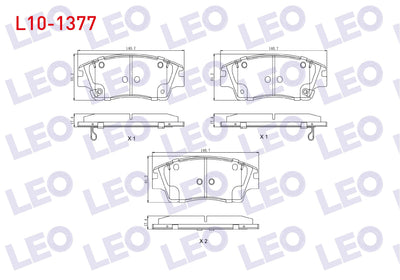 LEO L10-1377 Brake Pad Front with Wear Indicator Cable Drilled Hyundai Tucson (Tle) 1.6 T-GDI 2015-/ Tucson (Tle — Brake Pads