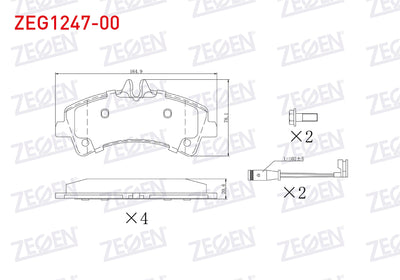 Zegen ZEG1247-00 Brake Pad Rear with Connector Mercedes Sprinter 5T (906) 515 CDI Pair Wheel 2006-2009 / VW Craf — Brake Pads