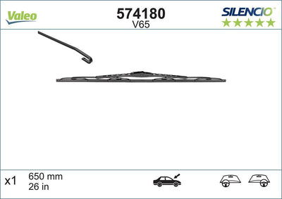 Valeo 574180 Silencio V65 (X1) (650 mm) Multi
