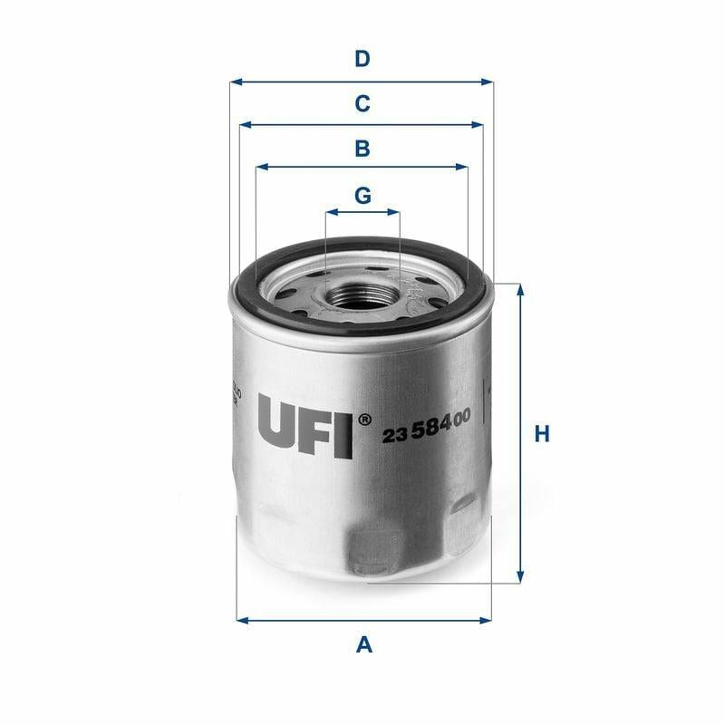 Ufi 23.584.00 Oil Filter Metal Compatible with Citroën Jumper, Citroën Defender and 1 more — Oil Filters
