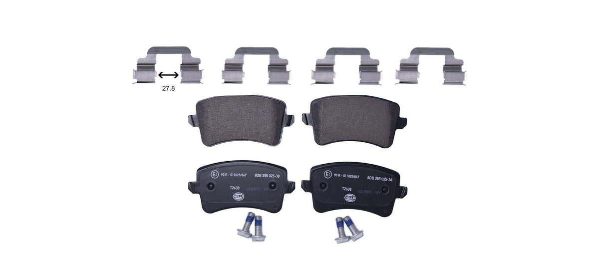 Hella 8DB355025-381 Brake Pad Rear A4 08 > 15 A5 07 > Q5 10 > 17 Q5 09 > 12 — Brake Pads