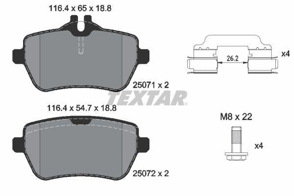 Textar 2507101 Brake Pad Rear Sl 350 400 500 R231 276 2012 — Brake Pads