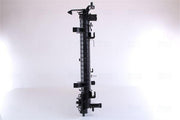 nissens-water-radiator-nissan-sunny-13, close-up-nissens-water-radiator, installed-nissens-water-radiator-nissan-sunny Nissens Water Radiator - Nissan Sunny 13 | Built-In Oil Cooler Nissens Water Radiator for Nissan Sunny 13 water-radiator, nissan-sunny-13, nissens, auto-parts, car-maintenance, mechanics, built-in-oil-cooler, aluminum-fins, plastic-tank, ai-generated