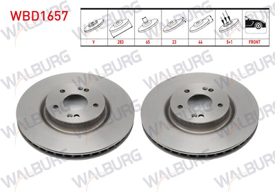 WALBURG WBD1657 Brake Disc Front Air 5 Bjn 283X23x65x44 Chery Tiggo 7 Pro 2017-/ 8 Pro 2022-/ Omoda 5 — Brake Rotors & Drums