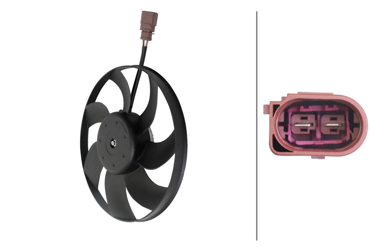 Hella 8EW366420-111 Fan Motor 295mm Caddy III 09 > 16 > Beetle 12 > CC 12 > Golf V VI 04 > 07 > 13 — Motors, Pumps & Antennas