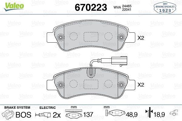 Valeo 670223 Brake Pad Rear Fiat Ducato III / Peugeot Boxer III / Citroen Jumper III 2.3-3.0 2012- — Brake Pads