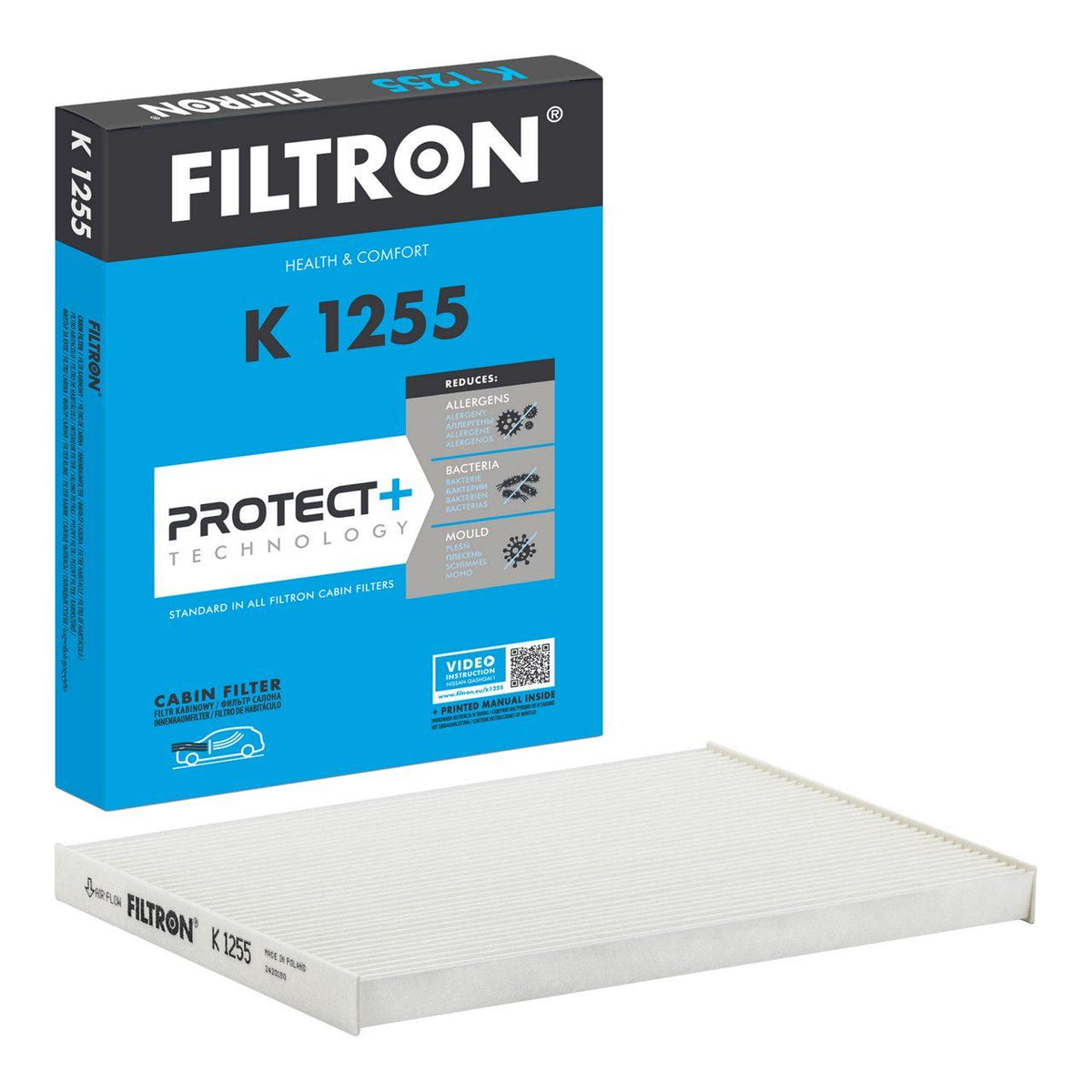 Filtron K1255 Cabin Air Filter Qashqai 2007-2013 (J10) X Trail (T31) 2007-2013 — Air & Cabin Filters