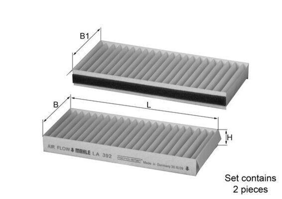 Mahle LA392S Pollen (Cabin) Filter Ssang Actyon-Kyron XDi 05