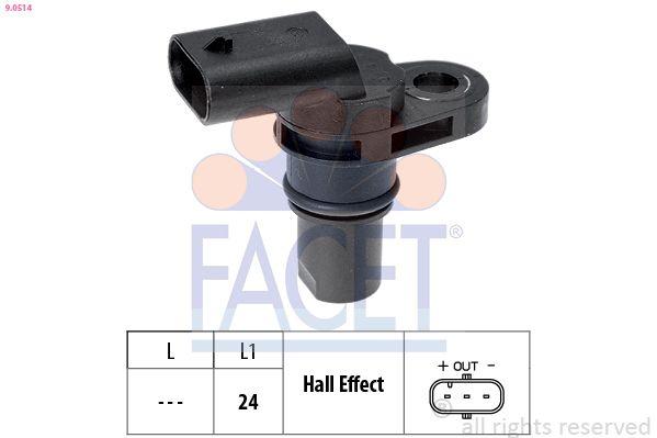 Facet 9.0514 Camshaft Shaft Konum Sensor A3 A4 A5 A6 A7 A8 Q3 Q5 Q7 Tt Cayenne Macan Panamera Golf Passat Tiguan — Timing