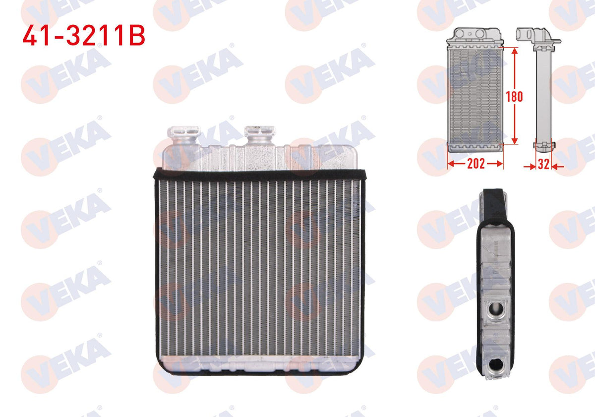 Veka 41-3211B Heater Core Brazing with Accessories (Kare Tip) Opel Astra G (F69) 1.4 16V 1998-2005 — Heater & Blower