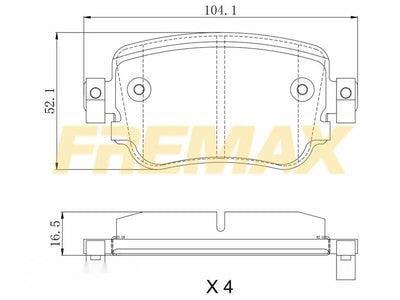 Fremax FBP-1975 Rear Brake Pad (Corbon Formula) VW Caddy-Sharan-A1-Q3 2015 > — Brake Pads