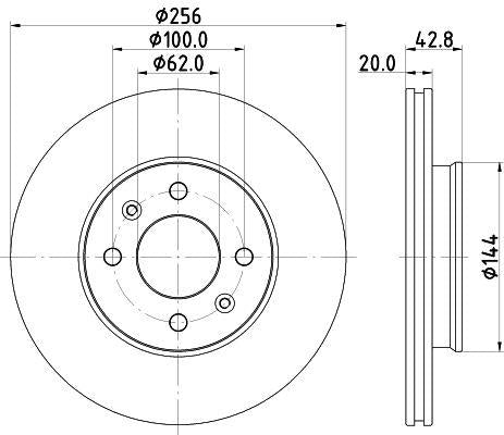 Hella Pagid 8DD355130-001 Brake Disc Kia Picanto (Ja) — Brake Rotors & Drums