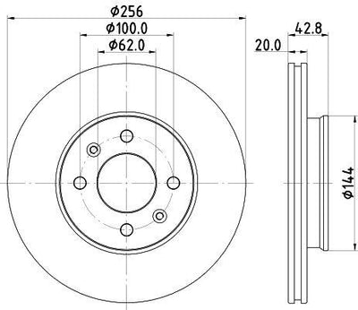 Hella Pagid 8DD355130-001 Brake Disc Kia Picanto (Ja) | Set of 2
