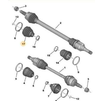 MOPAR (PSA) 3293.F2 CV Joint Boot Outer Bipper /Nemo 14 HDi — Axles, CV Joints & Boots