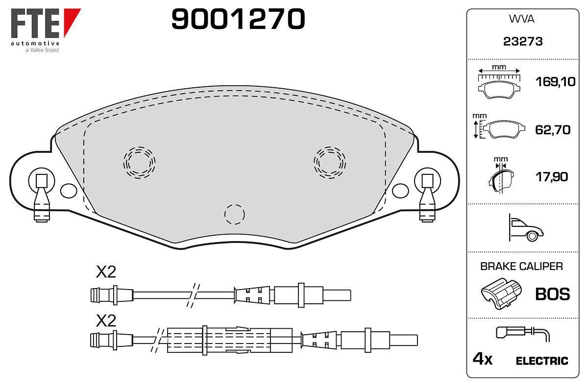 Fte 9001270 Front Brake Pad with Connector C5 2.2 HDi 3.0 V6 Hb / Sedan — Brake Pads