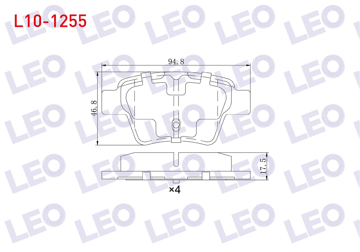LEO L10-1255 Brake Pad Rear Peugeot 307 1.6 90 Hp 2000-2007 / 307 1.6 HDi 90 Hp 2000-2007 / 207 1.4 HDi 2006-201 — Brake Pads