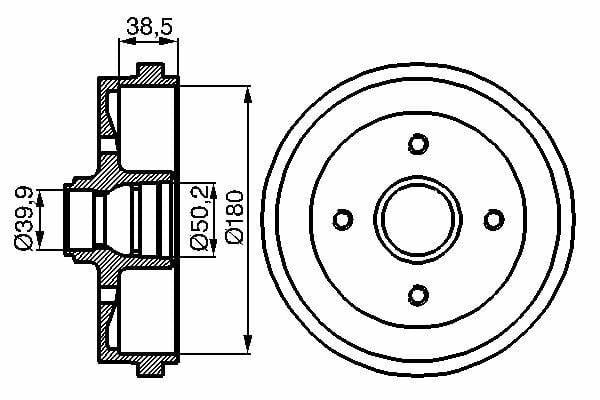 BOSCH Rear Brake Drum - Model 0986477002 for Polo Classic and Golf III — Brake Rotors & Drums