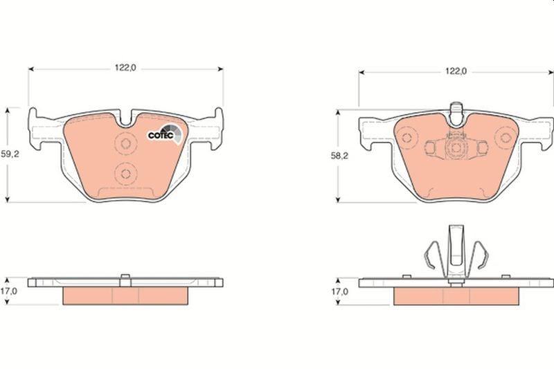 TRW GDB1560 Brake Pads - Rear for BMW X5 (2006-2018)