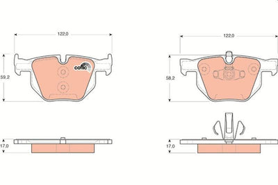 TRW GDB1560 Brake Pads Rear Compatible with BMW X5 2006-2018