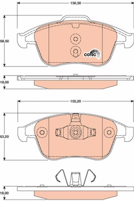 TRW GDB1808 Front Brake Pads for 08 Laguna III
