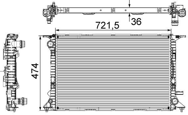 Mahle CR911000S Radiator Audi A4 A5 A6 A7 Q5 3, 2 FSI 2 and 2 more models — Radiators & Fans