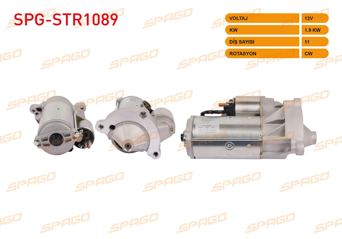 SPAGO SPG-STR1089 Starter Motor 12V 1.9Kw 11 Outer Cw (Str3452) Boxer Expert 307 407 508 / Jumper Jumpy — Starting & Charging