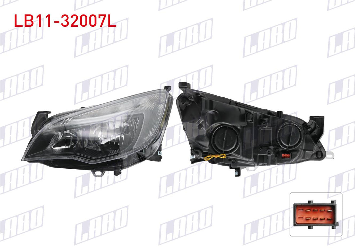 LABO LB11-32007L Headlight Left Daytime LED with Turn Signal Opel Astra J — Tail, Signal & Reflectors