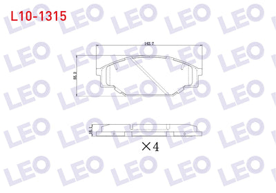 LEO L10-1315 Brake Pad Front Cable Drilled Toyota HI-Lux Pick Up (_N_) 2.4 D 4X4 1983-2005 / HI-Ace II (H5_) 2.4 — Brake Pads